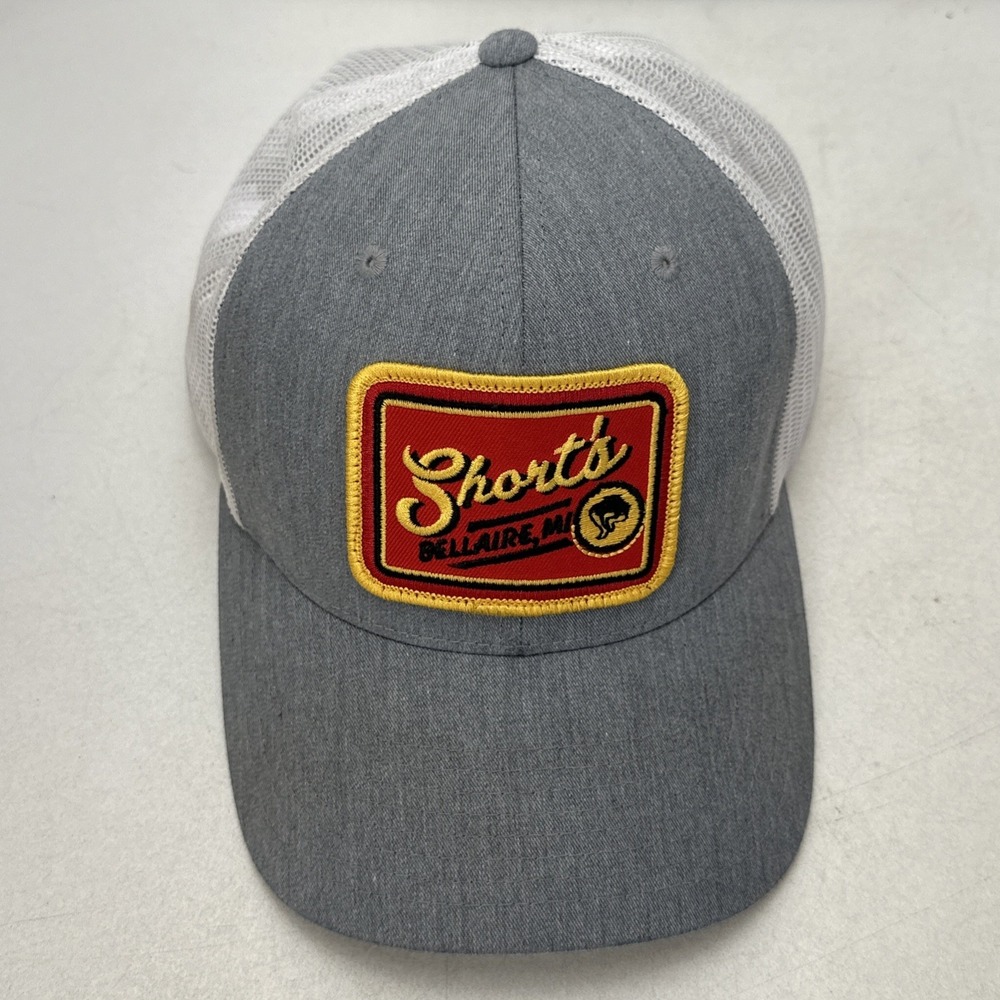 Short's Brewing Bellaire Michigan MI Mesh Trucker Snapback Hat Cap Mens Gray